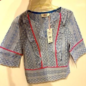 Vineyard Vines Eyelet Pop Trim Top